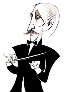 Arturo Toscanini, Italian conductor; caricature by Neale Osborne